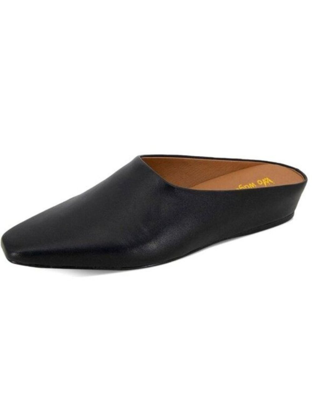 Wo Wagas Women Mules Low Wedge Heels Slippers Square Toe Slip On Shoe Black